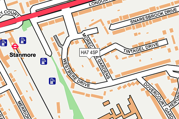 HA7 4SP map - OS OpenMap – Local (Ordnance Survey)