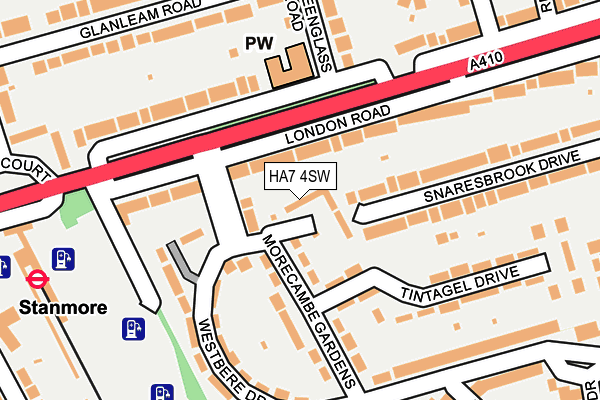 HA7 4SW map - OS OpenMap – Local (Ordnance Survey)