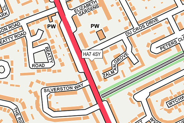 HA7 4SY map - OS OpenMap – Local (Ordnance Survey)