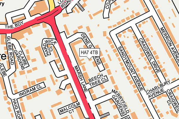 HA7 4TB map - OS OpenMap – Local (Ordnance Survey)