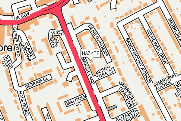 HA7 4TF map - OS OpenMap – Local (Ordnance Survey)