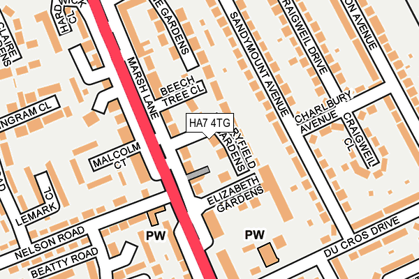 HA7 4TG map - OS OpenMap – Local (Ordnance Survey)