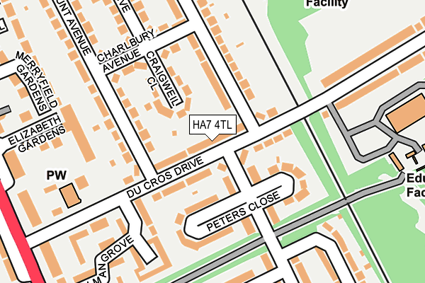 HA7 4TL map - OS OpenMap – Local (Ordnance Survey)