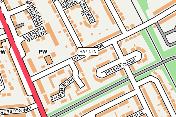 HA7 4TN map - OS OpenMap – Local (Ordnance Survey)