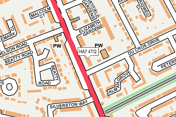 HA7 4TQ map - OS OpenMap – Local (Ordnance Survey)