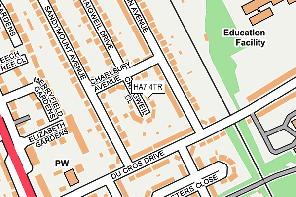 HA7 4TR map - OS OpenMap – Local (Ordnance Survey)