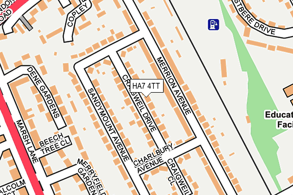 HA7 4TT map - OS OpenMap – Local (Ordnance Survey)