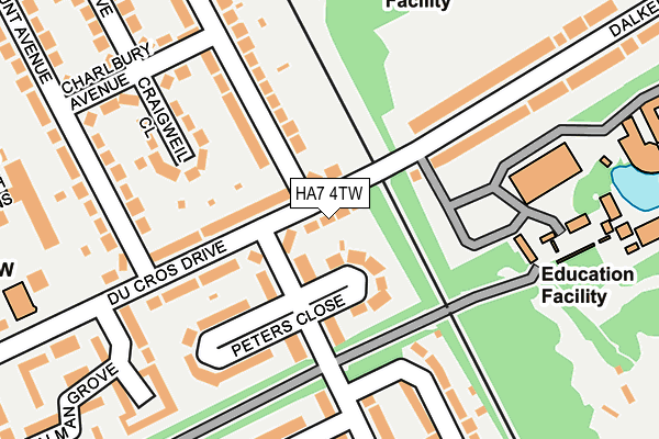 HA7 4TW map - OS OpenMap – Local (Ordnance Survey)