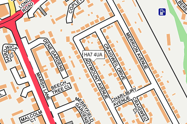 HA7 4UA map - OS OpenMap – Local (Ordnance Survey)