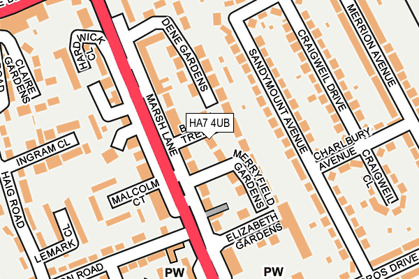 HA7 4UB map - OS OpenMap – Local (Ordnance Survey)