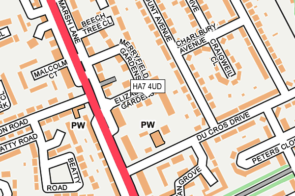 HA7 4UD map - OS OpenMap – Local (Ordnance Survey)