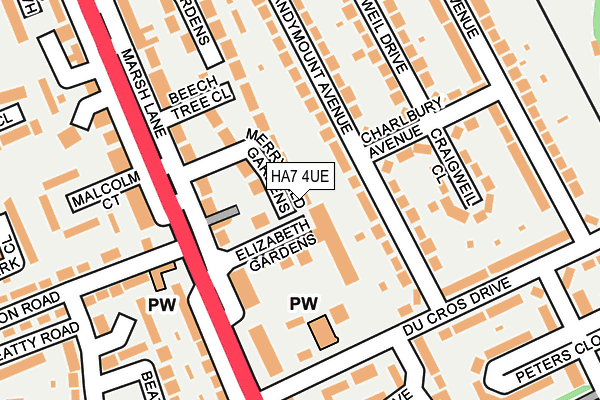 HA7 4UE map - OS OpenMap – Local (Ordnance Survey)