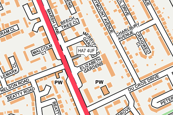 HA7 4UF map - OS OpenMap – Local (Ordnance Survey)