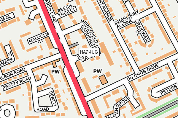 HA7 4UG map - OS OpenMap – Local (Ordnance Survey)