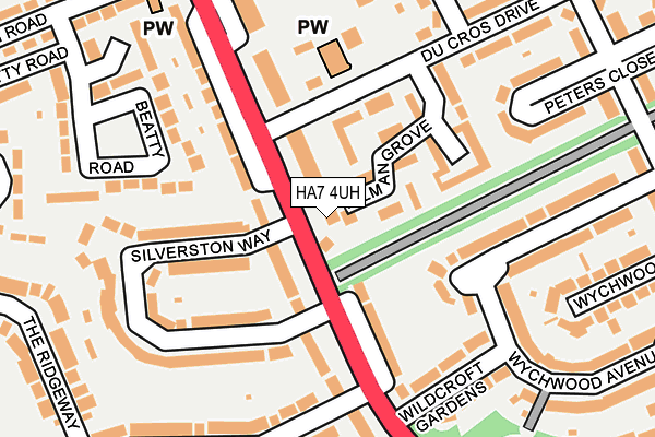 HA7 4UH map - OS OpenMap – Local (Ordnance Survey)