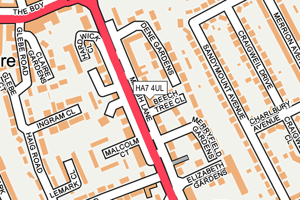 HA7 4UL map - OS OpenMap – Local (Ordnance Survey)