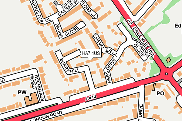 HA7 4US map - OS OpenMap – Local (Ordnance Survey)