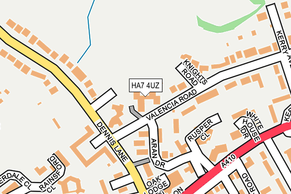 HA7 4UZ map - OS OpenMap – Local (Ordnance Survey)