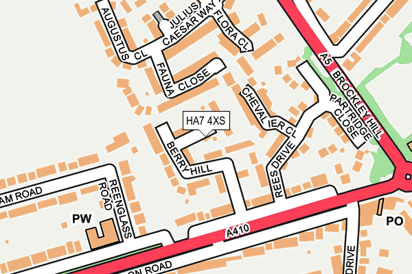 HA7 4XS map - OS OpenMap – Local (Ordnance Survey)