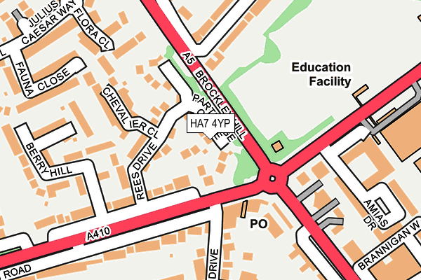 HA7 4YP map - OS OpenMap – Local (Ordnance Survey)