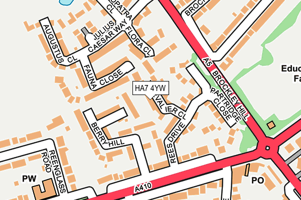 HA7 4YW map - OS OpenMap – Local (Ordnance Survey)