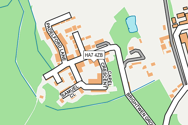 HA7 4ZB map - OS OpenMap – Local (Ordnance Survey)