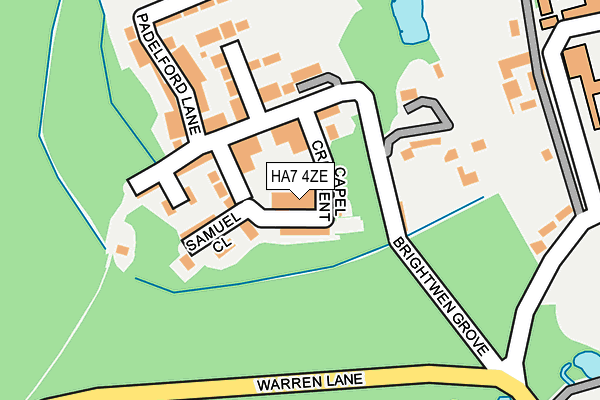 HA7 4ZE map - OS OpenMap – Local (Ordnance Survey)