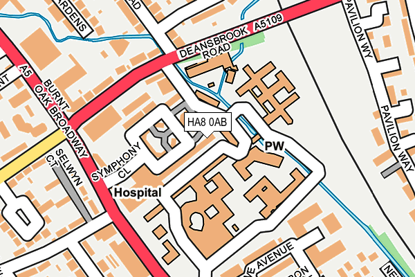 HA8 0AB map - OS OpenMap – Local (Ordnance Survey)