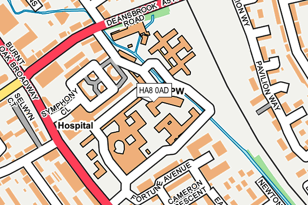 HA8 0AD map - OS OpenMap – Local (Ordnance Survey)