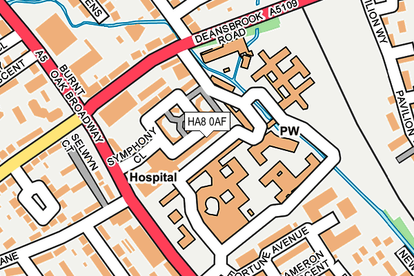 HA8 0AF map - OS OpenMap – Local (Ordnance Survey)