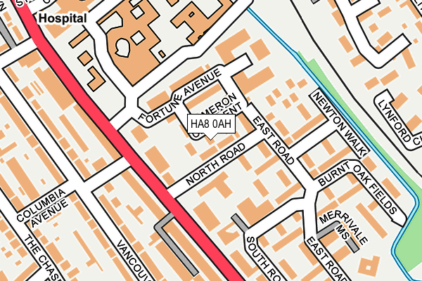 HA8 0AH map - OS OpenMap – Local (Ordnance Survey)