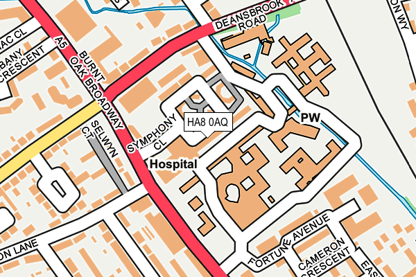 HA8 0AQ map - OS OpenMap – Local (Ordnance Survey)