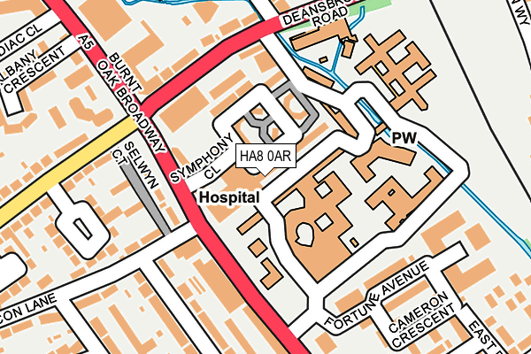 HA8 0AR map - OS OpenMap – Local (Ordnance Survey)