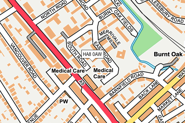 HA8 0AW map - OS OpenMap – Local (Ordnance Survey)