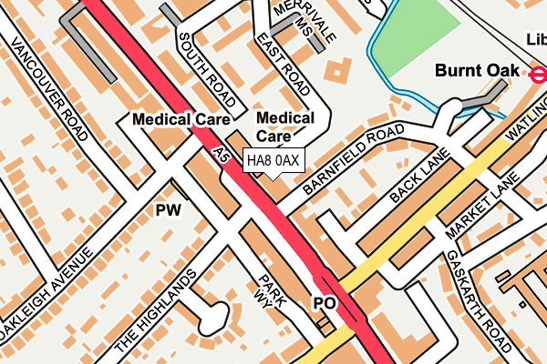 HA8 0AX map - OS OpenMap – Local (Ordnance Survey)