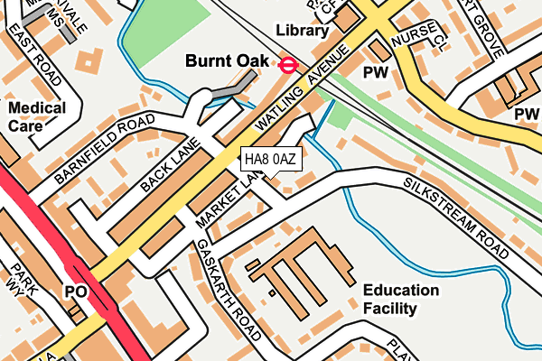 HA8 0AZ map - OS OpenMap – Local (Ordnance Survey)