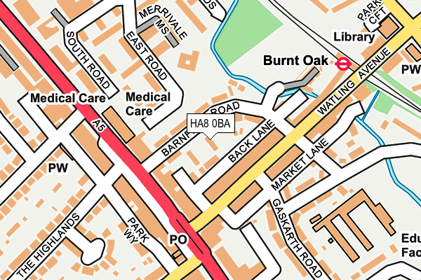 HA8 0BA map - OS OpenMap – Local (Ordnance Survey)