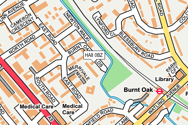 HA8 0BZ map - OS OpenMap – Local (Ordnance Survey)