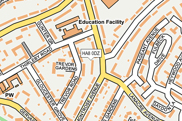 HA8 0DZ map - OS OpenMap – Local (Ordnance Survey)