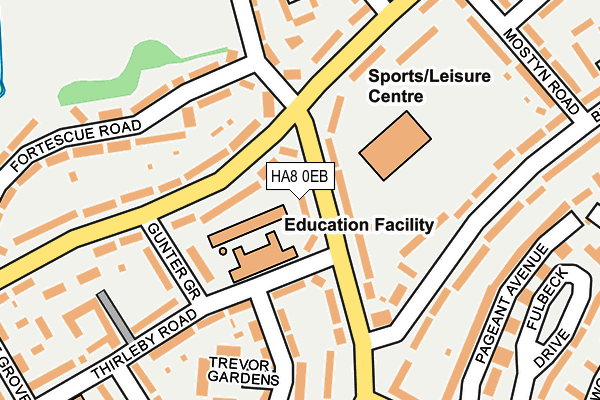 HA8 0EB map - OS OpenMap – Local (Ordnance Survey)