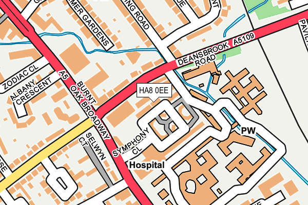 HA8 0EE map - OS OpenMap – Local (Ordnance Survey)