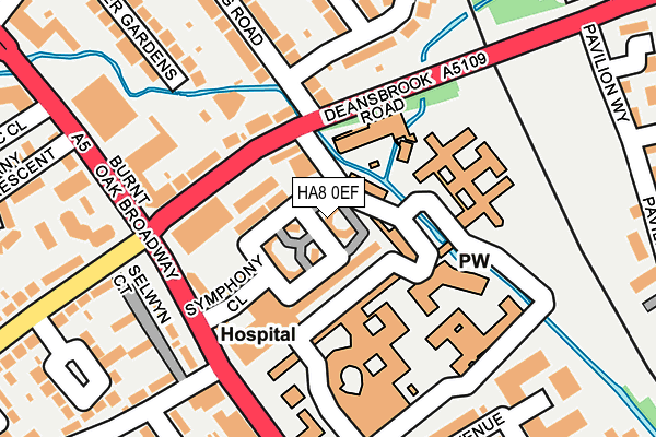 HA8 0EF map - OS OpenMap – Local (Ordnance Survey)
