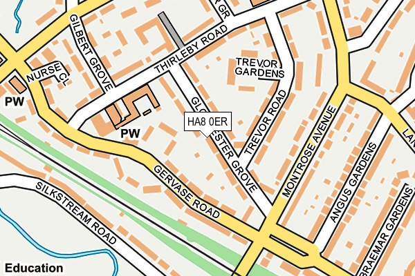 HA8 0ER map - OS OpenMap – Local (Ordnance Survey)