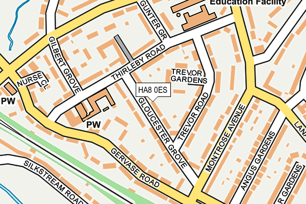 HA8 0ES map - OS OpenMap – Local (Ordnance Survey)