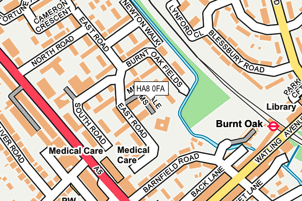 HA8 0FA map - OS OpenMap – Local (Ordnance Survey)