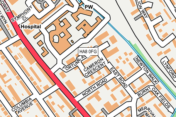 HA8 0FG map - OS OpenMap – Local (Ordnance Survey)