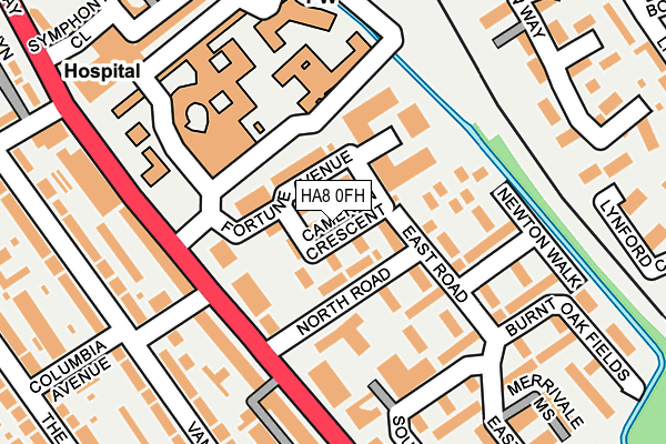 HA8 0FH map - OS OpenMap – Local (Ordnance Survey)