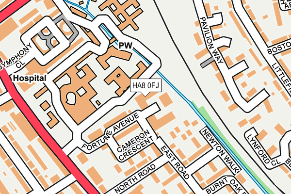 HA8 0FJ map - OS OpenMap – Local (Ordnance Survey)