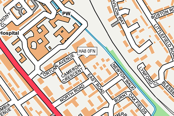 HA8 0FN map - OS OpenMap – Local (Ordnance Survey)