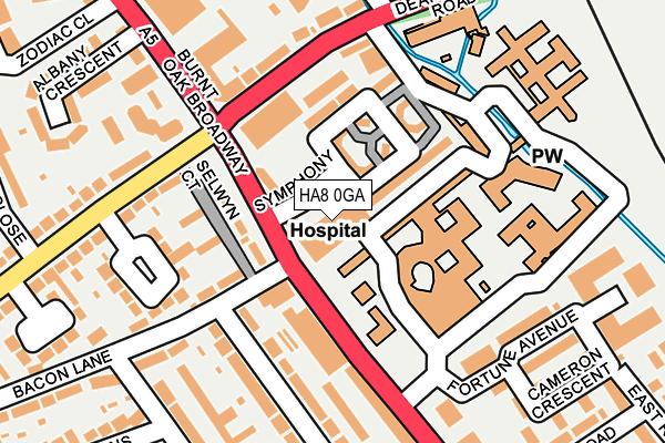 HA8 0GA map - OS OpenMap – Local (Ordnance Survey)